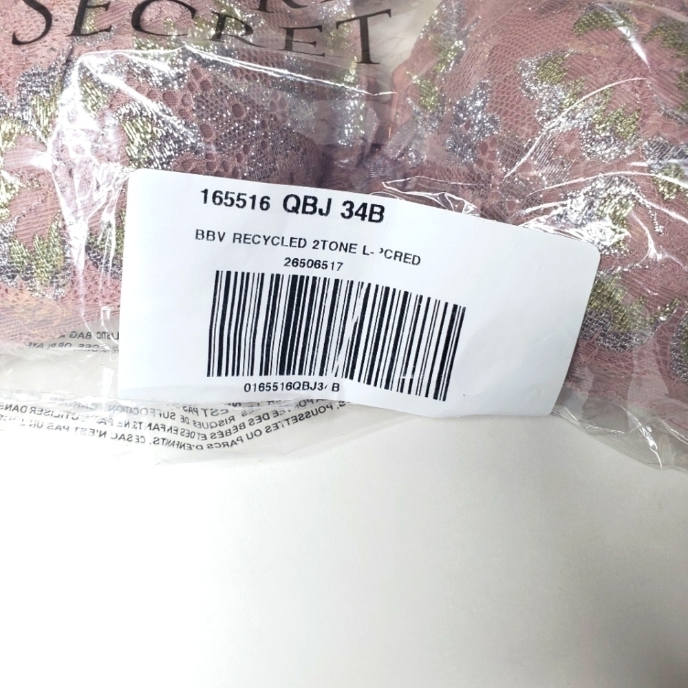 VICTORIA'S SECRET mauve shimmer lace push-Up perfect shape bra size 34B - Picture 5 of 6